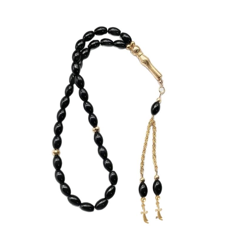 Glass Prayer Beads Tasbih 33 Muslims Prayer Beads Rosary Beads Bracelet with Tassels Muslims Islams Misbaha Bracelet