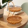 Rattan Style Fruit Basket Multi Tiered Storage Organizer for Kitchen Countertop Snacks and Home Decoration