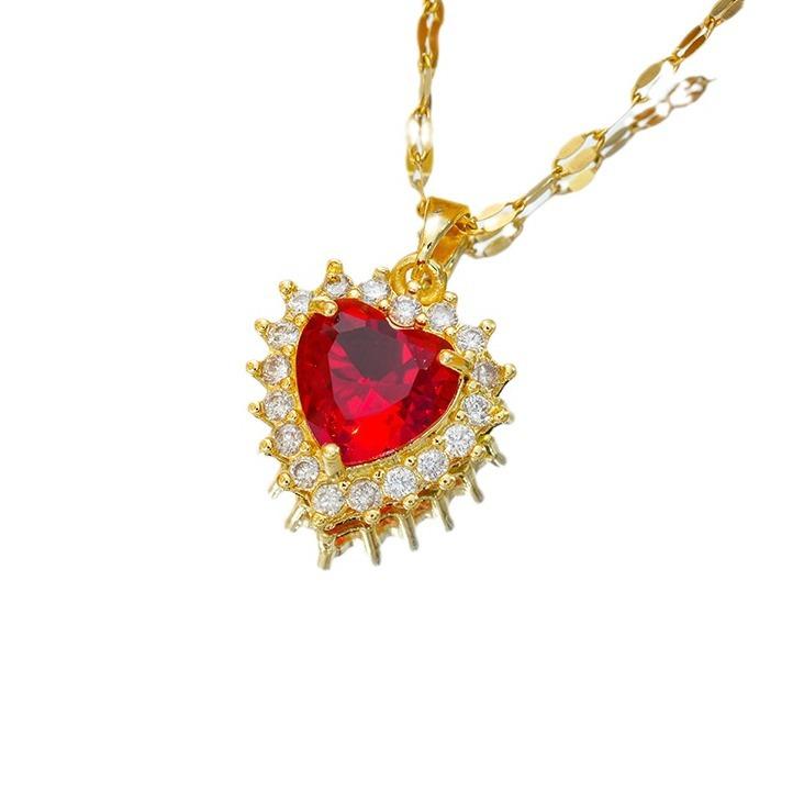 Necklace for Women's Love Zircon Flowers Niche Light Luxury New Style Design High-end