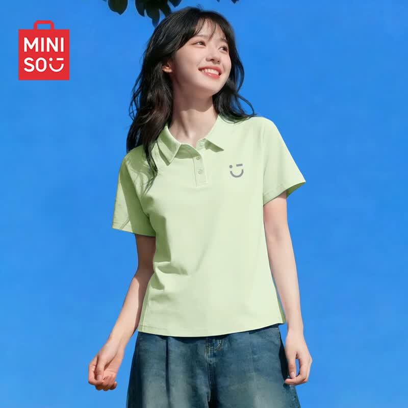 

MINISO Women s Ice Silk Polo T-Shirt S