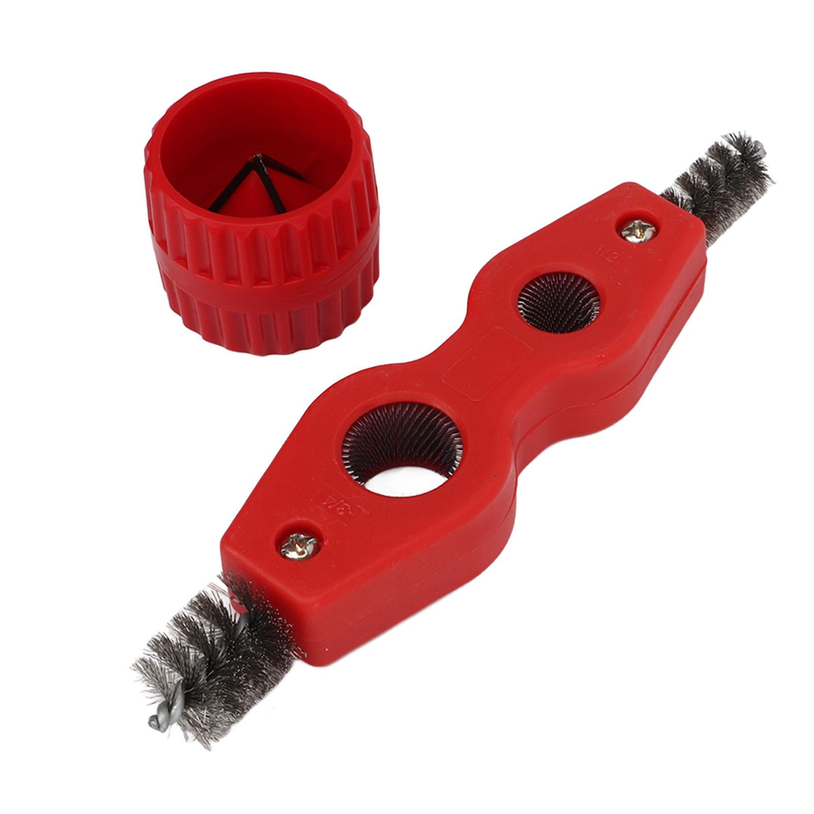 Red Color Copper Pipe Cleaner Reamer With Pipe Cleaning Brush Copper Pipe Polishing Chamferer Kit красный