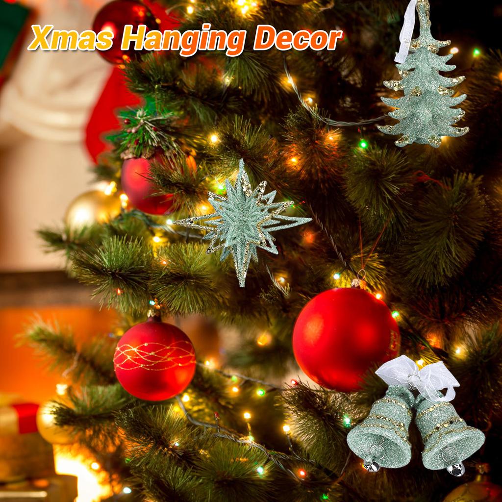 Xmas Hanging Decor Xmas Tree  Star Shape Ornaments for Stair Door Escalator Doorway Xmas Tree Hanging Ornaments