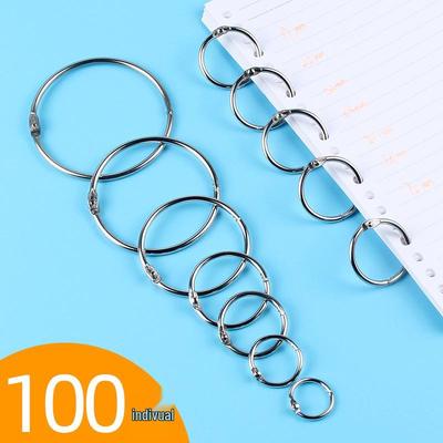 100 Metal Loose Leaf Binder Rings for Albums, Cards, and Books