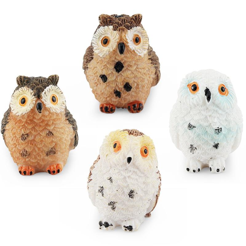 Simulation Forest Bird Animal Model Open-Footed Owl Desktop Static Decoration Ornament Toy