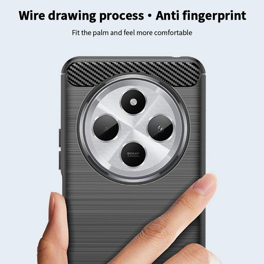 MOFI JK TPU Serie-1 Für Xiaomi Poco C75 4G/Redmi 14R 5G/14C 4G Hülle Kohlefaserstruktur TPU Weiche Handyhülle