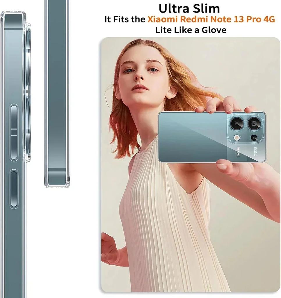 Pentru Redmi Note 13 Pro 4G 5G Husă de Silicon Ultra Subțire Rezistentă la Șocuri Pentru Xiaomi Redmi Note 13 4G 5G Husă Moale Transparentă pentru Spate