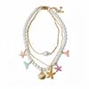 Sea Rhyme Pearl & Starfish Necklace: Vacation-Style Light Luxury Collarbone Chain