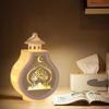 Kreativer Birnenförmiger Kerzenhalter Retro Vintage Ramadan Laterne Tragbare Ramadan Kareem LED Laterne Licht Hari Raya Dekoration