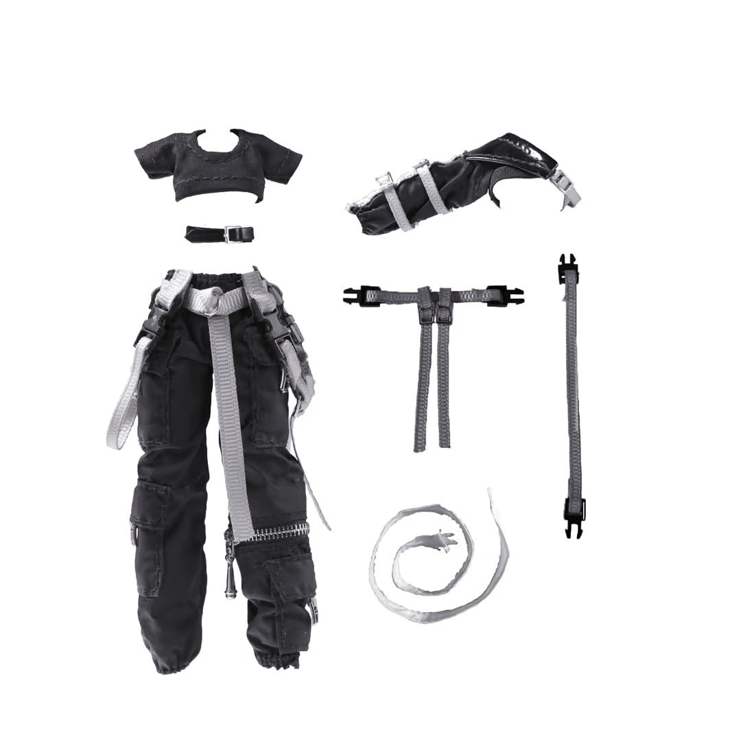 

[TOYBARJAPAN] Special offer for 112 scale action figures, compatible with male and female bodies such as TBLeague, with overalls and pants, black