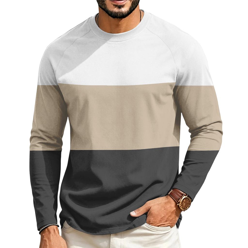Herren Raglan Langarm T-Shirt mit Rundhalsausschnitt Lässiges T-Shirt für den Alltag