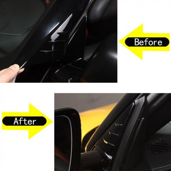 ABS Black Rearview Mirror anti-wind buffeting deflector For Toyota Supra 19-22