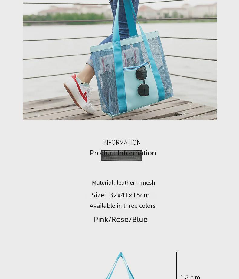 Solid Color Beach Bag: Portable Outdoor Travel and Swimming Storage Solution