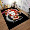 Portugal Football FPF Themed Carpet with Swirl Design - Black Background Suitable for Use As an Anti-slip for Living Room Bedroom Sofas