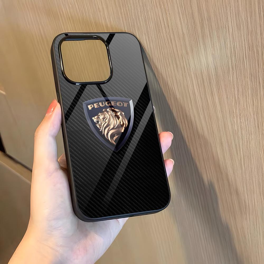 P-peugeotes Car Logo Phone Case For 17 Pro Max Iphone 16 Plus 15 Pro Max 14 12 11 13 Mini X Xs XR PC+TPU Cover