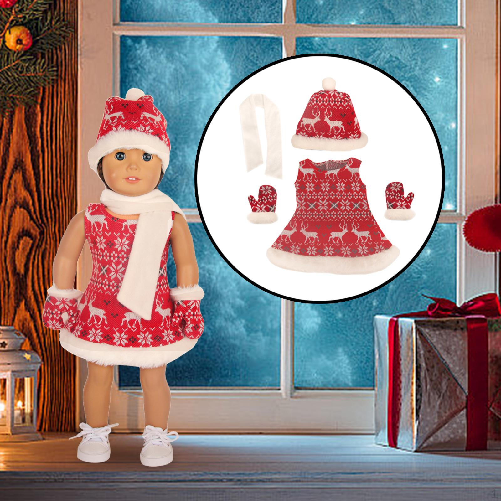 

Рождественский комплект одежды для кукол, аксессуары, наряды