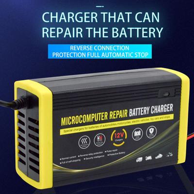Caricabatterie per auto, caricabatteria intelligente da riparazione 12V 6A per motociclette, auto, SUV, batterie a secco,