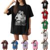 Damen Casual Buchstabendruck Kurzarm Top T-Shirt