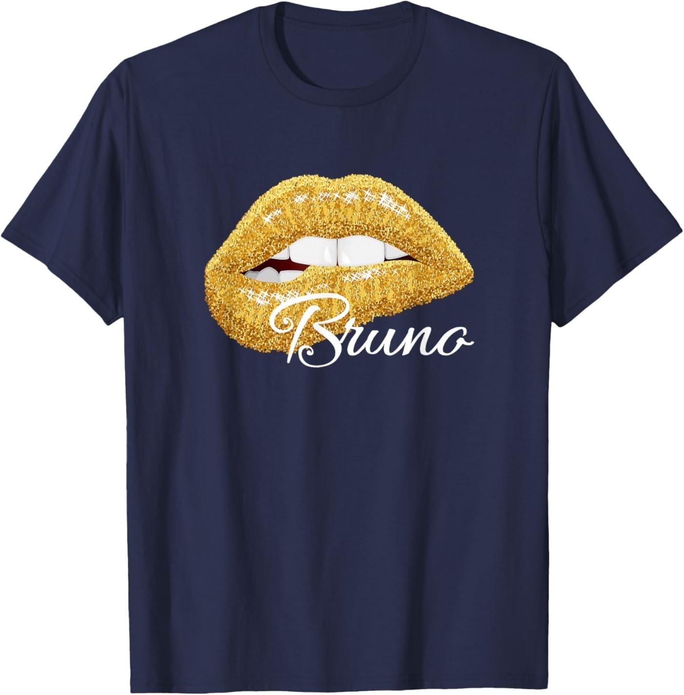

Cute Bruno Lover Golden Lips - Man Women T-Shirt 5XL різнокольоровий