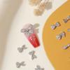 1Pc Glitter French Silver Bow Nail Art Charm 3D  Glass Stone Pearl Bowknots Nail Jewelry Diy Manicure Accessory