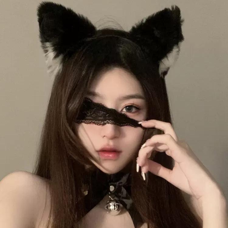 

Повязка на голову с колокольчиком в виде кошачьего ушка и кружевная маска для глаз: Заколка для волос «Лиса» и милые аксессуары