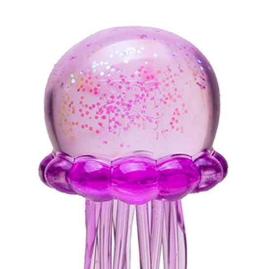 Transparent Jellyfish Squeeze Toy with Glitter Stress Relief Jellyfish Sensory Toy Decompression Stress Ball Clear Sea Animal Fidget Toy
