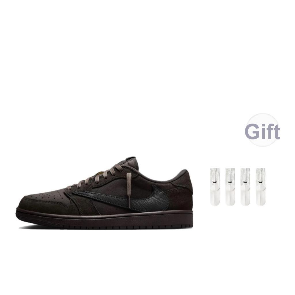 Travis Scott x Air Jordan 1 Retro Low OG SP Velvet Brown Unisex Sneakers Dark-Mocha Black DM7866-202