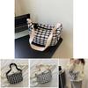 Stylish Urban Chic Plaid Pattern Woolen Crossbody Bag For Women In Black Or White