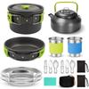 OULOVECO Camping Cookware Hard Suitable for Direct with Storage Easy To Includes Stainless Steel Cup and Ideal for Outdoor Travel and Person Cookware