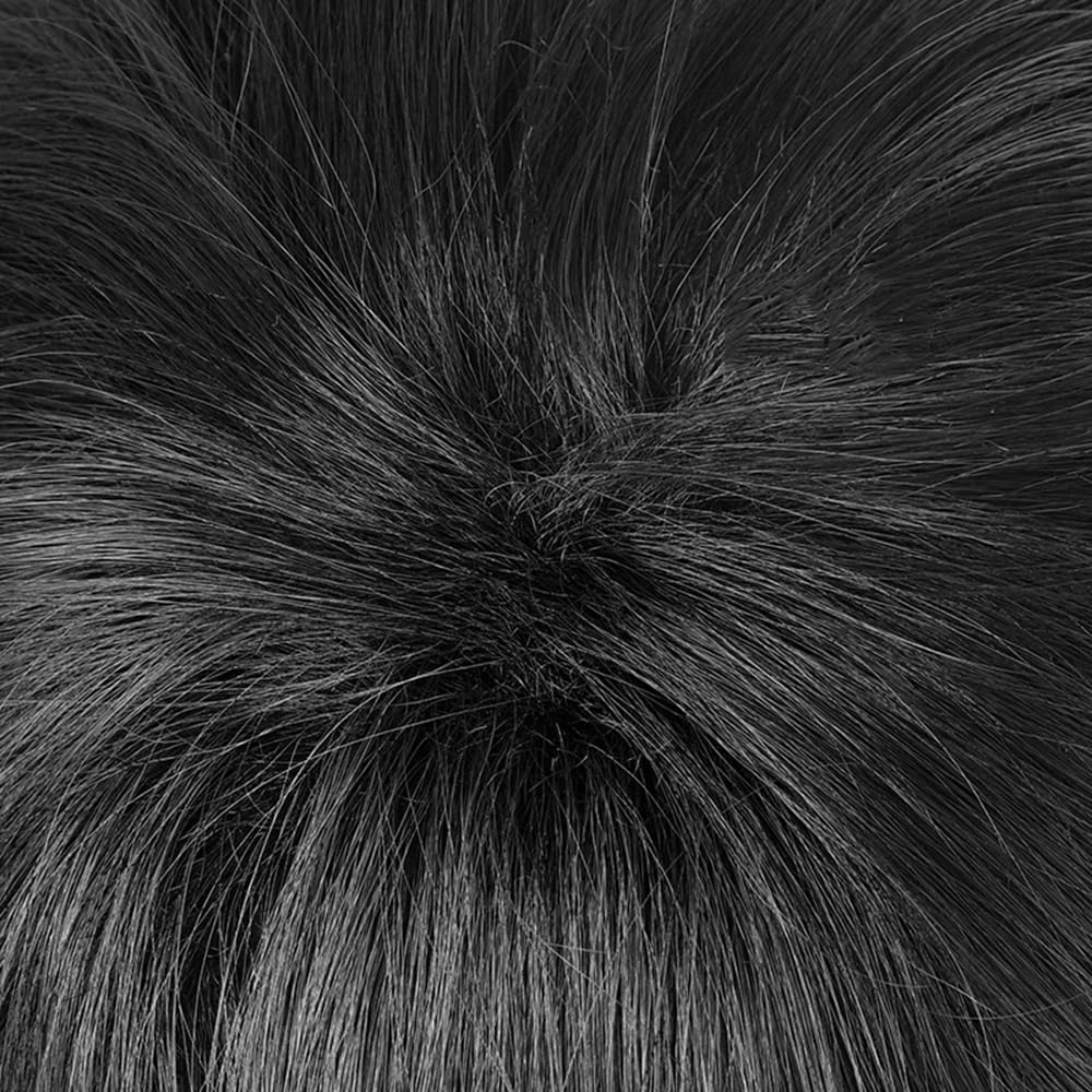 Kaito Kuroba Cosplay Czarny Licealista Kaito z Prostą Grzywką Kaito Peruka, Włosy, Odporne na Ciepło, Puszyste, Kręcone, Chłopiec, Chłopiec, Dziecko, (Czarny, Dziecko)