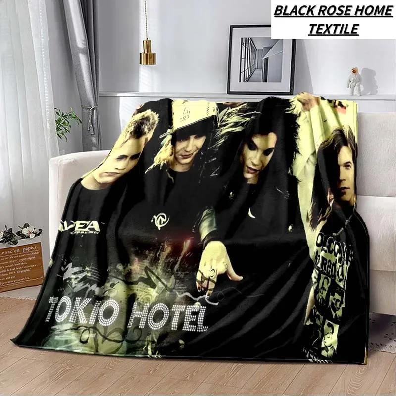 Coperta Artistica di Moda Tokio Hotel Rock Band Lenzuolo di Lusso per Camera da Letto Coperta Calda per Viaggi all'Aperto Campeggio Picnic Pausa Pranzo