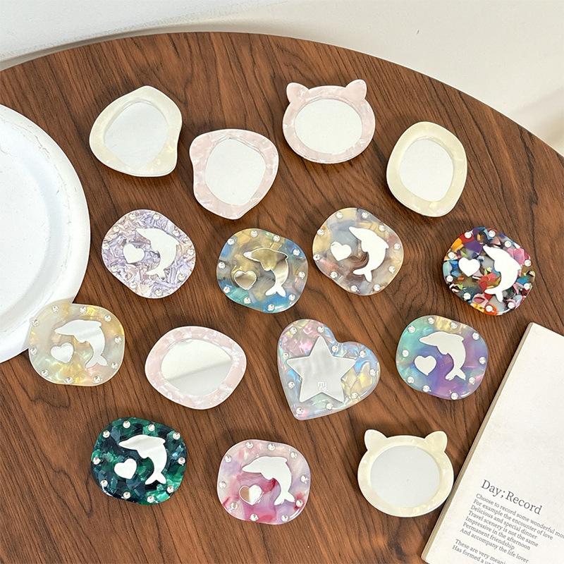 Rhinestone, Mobile Phone, Airbag Holder, Dolphin Mirror, Desktop Drama Support, Retractable Folding And Pasting, Ring Makeup Mirror.