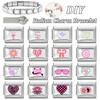 Sweet DIY Making Pink Y2K Italian Charm Bracelet Flowers Lips Bow Heart Eyes Music Bead Fit 9mm Stainless Steel Fashion Jewelry