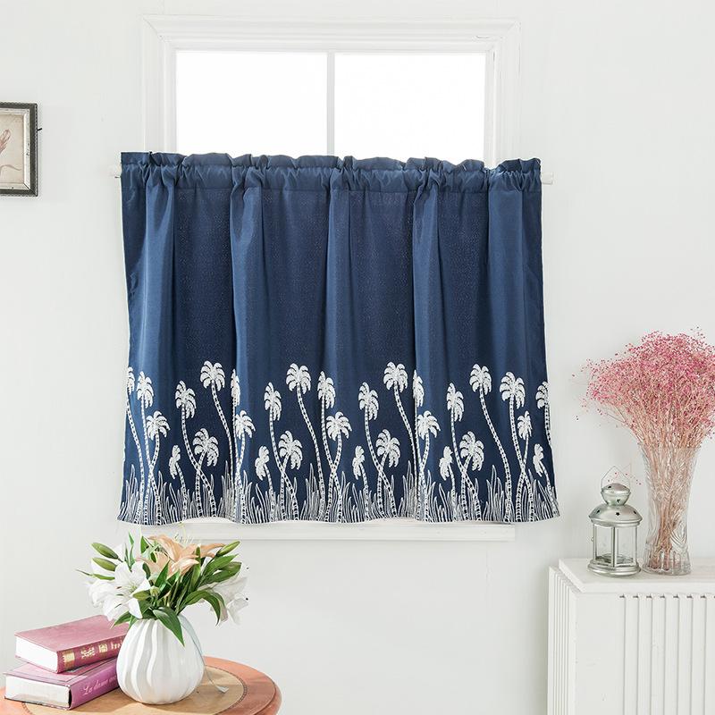 Embroidered Curtains Kitchen Curtains Door Curtains Through Rods Small Curtains American Pastoral Style Curtain Finished Products