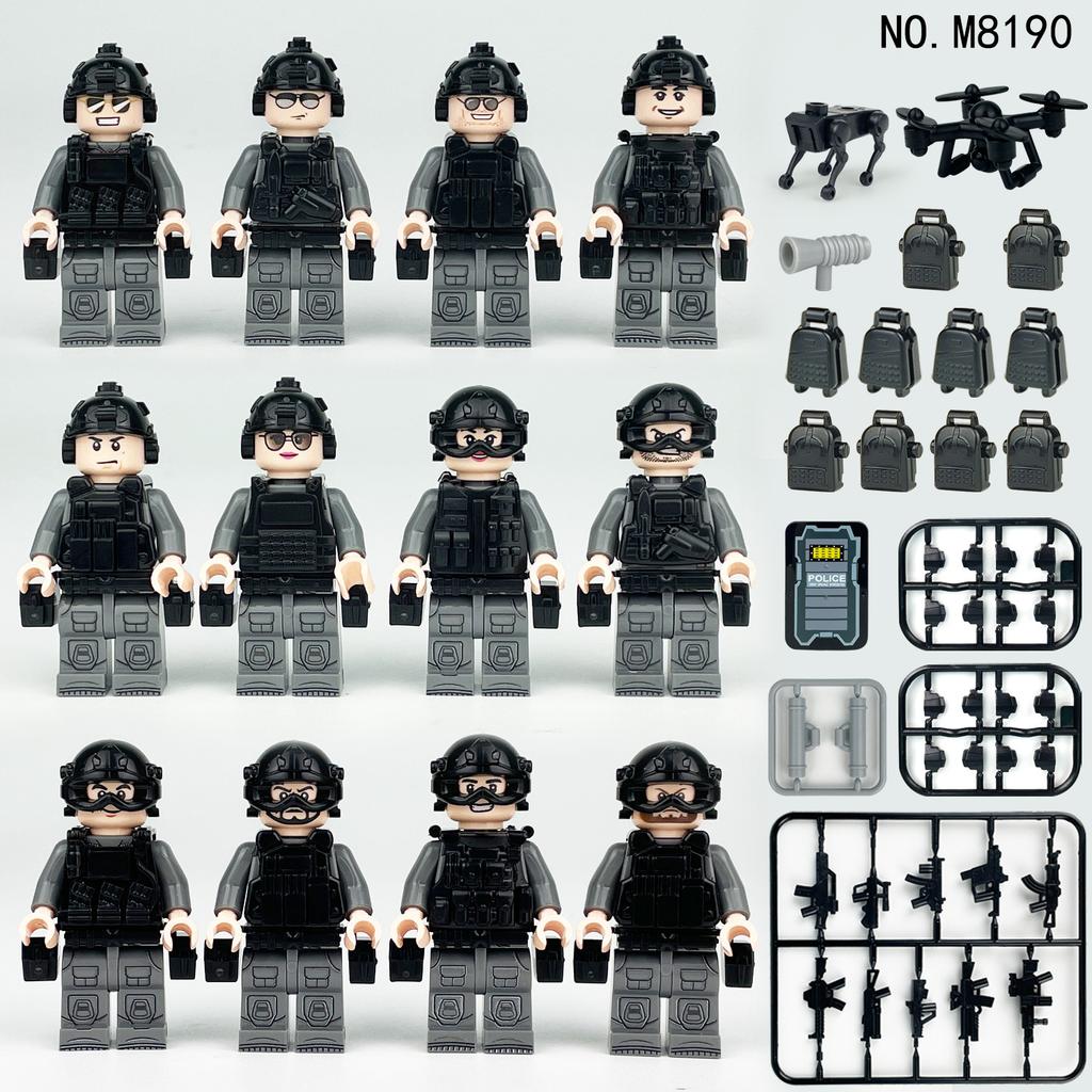 Military Series Special Forces Special Police Soldiers Scouts Kayak Explosion-proof Police Building Blocks Ghost Special Police