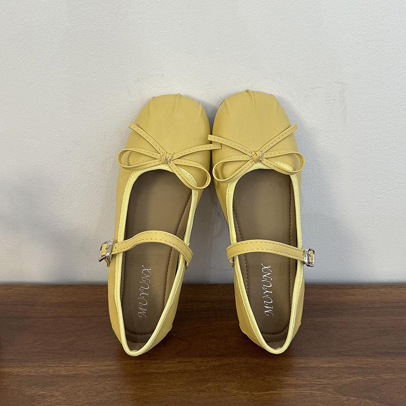 

Silver flat single shoes women s 2025 new summer beautiful skirt Mary Jane shoes evening ballet style small leather shoes 35 жёлтый