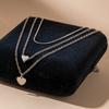 JMXD Layered Necklace Set for Women - Minimalist Love Pendant Stackable Chains, Y2K Gothic Jewelry,  Hypoallergenic Alloy Layered Necklaces