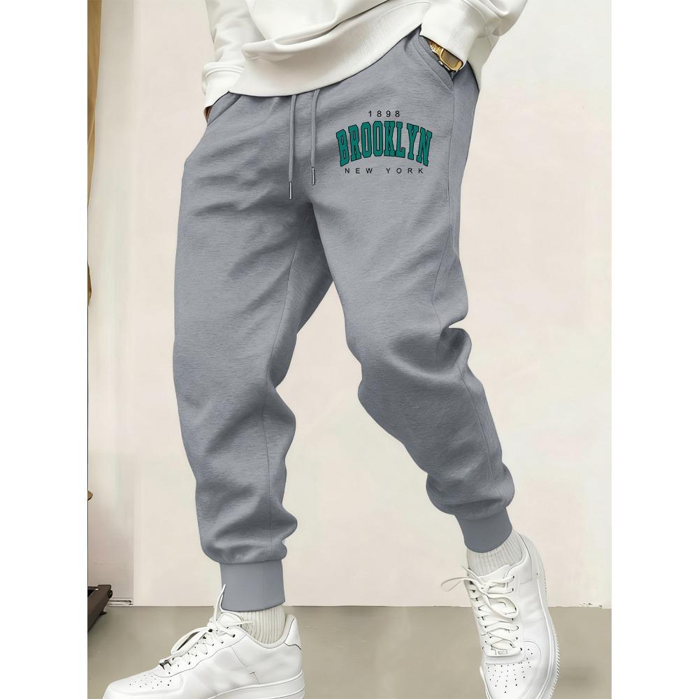1898 Brooklyn New York Printed Man s Sweatpants Y2K Fleece Pant Casual Jogging Britches Fashion Long Pants S
