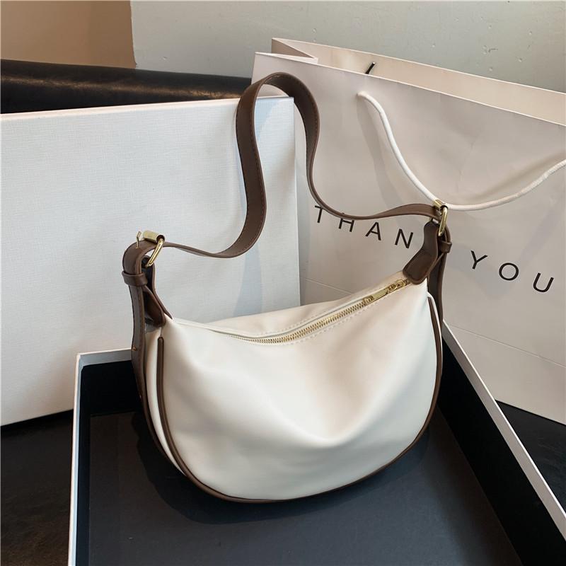 Soft Faux Leather Crescent Moon Bag for Women, Trendy 2026 Minimalist Shoulder Crossbody Purse, Korean Style Fashion Handbag