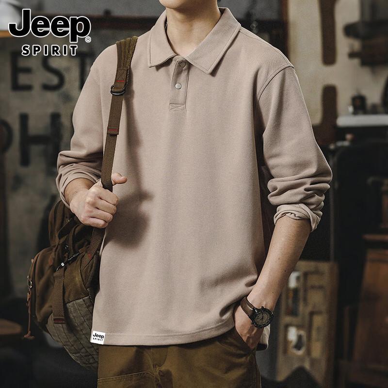 JEEP SPIRIT Men's Long Sleeve Polo T-Shirt