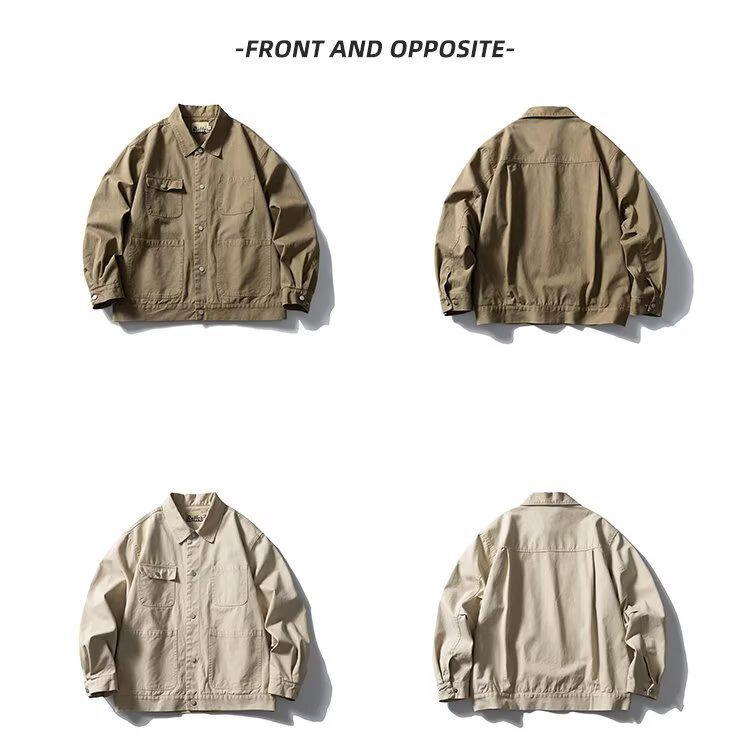 2025 Men's Trendy Casual Workwear Lapel Jacket - Long Sleeve Spring/Autumn Outerwear
