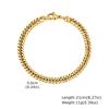 Gold Color Men's Chain Bracelet,Hiphop Stainless Steel Chunky Chain Wristband,Rock Punk Jewelry Gift for Dad Son BBF Him