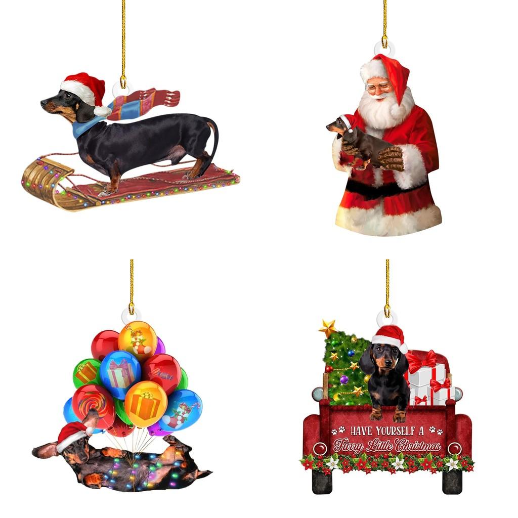 Car Vibrant Dachshund Hanging Ornaments Perfect For Festive Holiday Decor