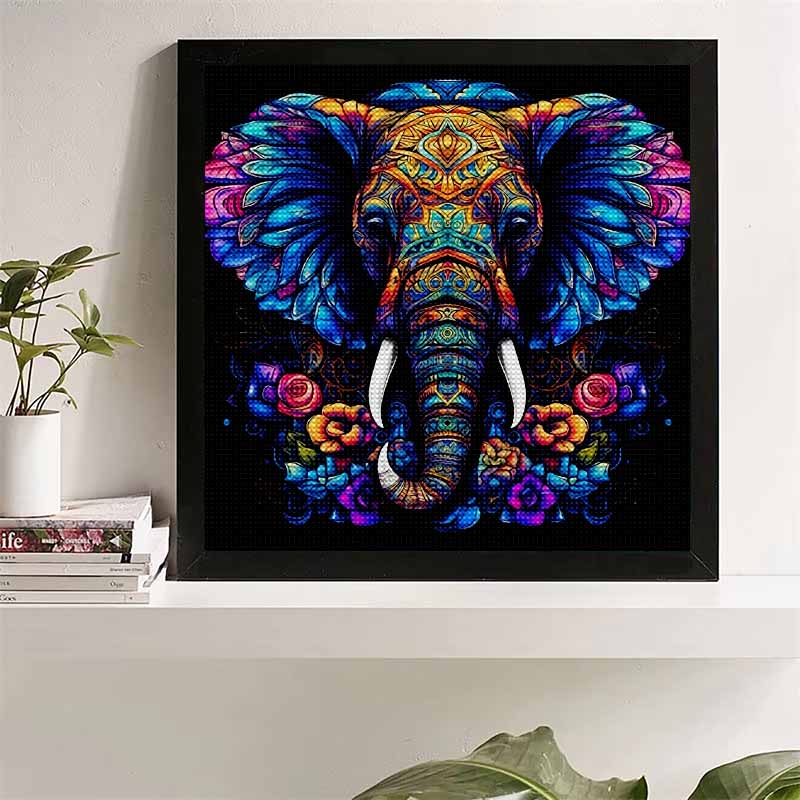 New Arrival 5D DIY Full Circle Diamond Painting "Colorful Elephant" Embroidery Cross Stitch Home Decor Gift