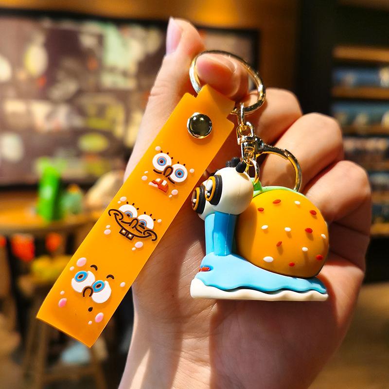 Hamburg SpongeBob Cartoon Cute Doll Car Keychain Couple's Bag Keychain Kawaii Cute Personalized Gifts Y2k Fashion Toys Anime