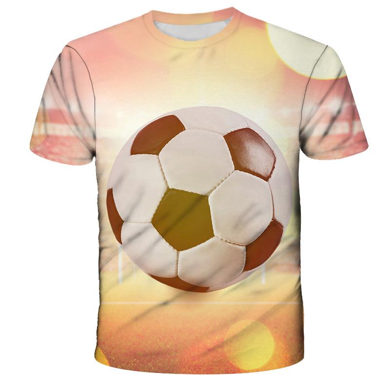 Summer Boys Girls Fashion 3D T-Shirt Men's Football Soccer Fire Funny Printed Tshirt Boys Girl Teen Kids Children Tops