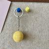 Creative 3D Basketball Football Keychain Handmade Resin Sport Theme Decoration For Bags Keys Car Interior Gift
