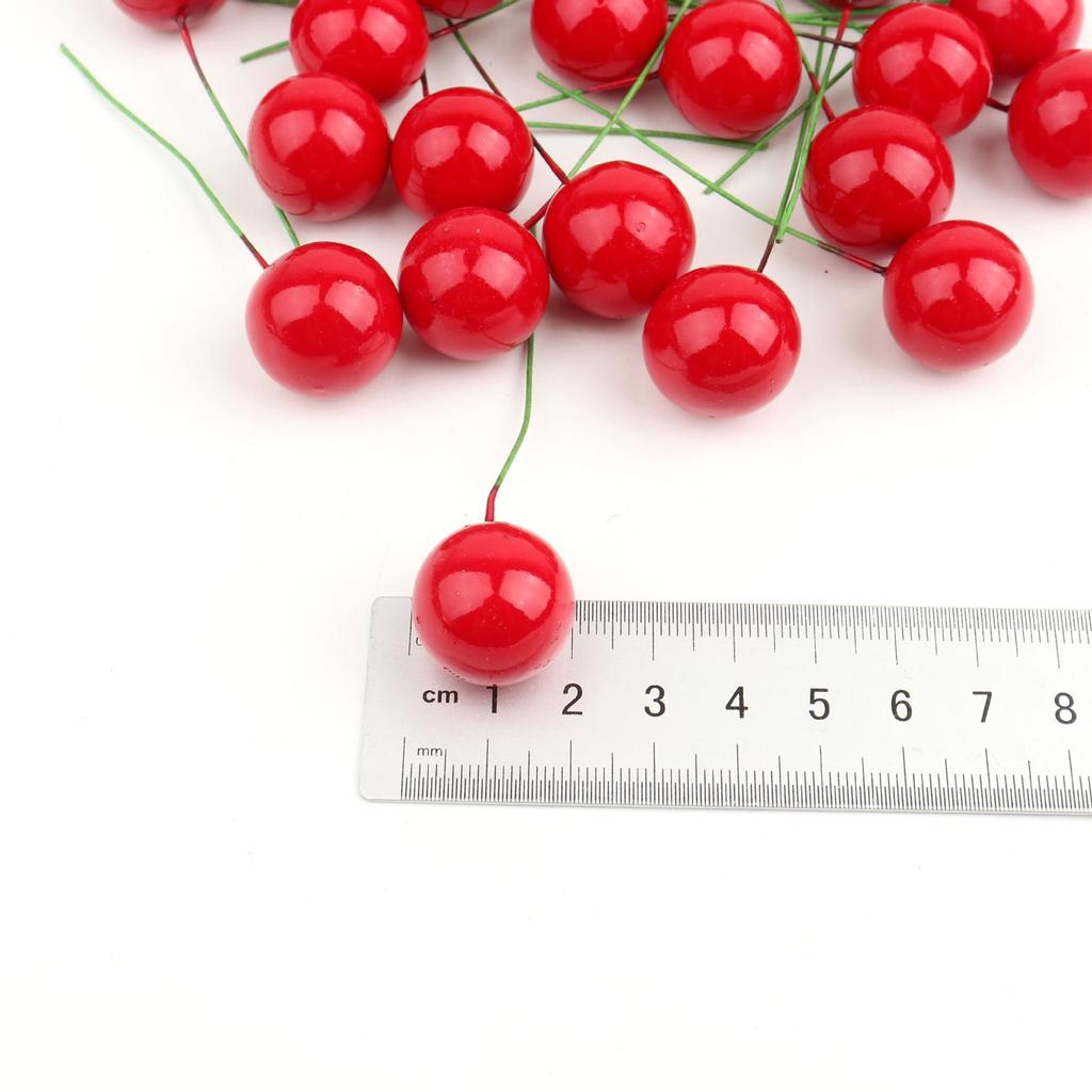 Handmade Christmas Red Berry Foam Ornaments - Decorative Accessories