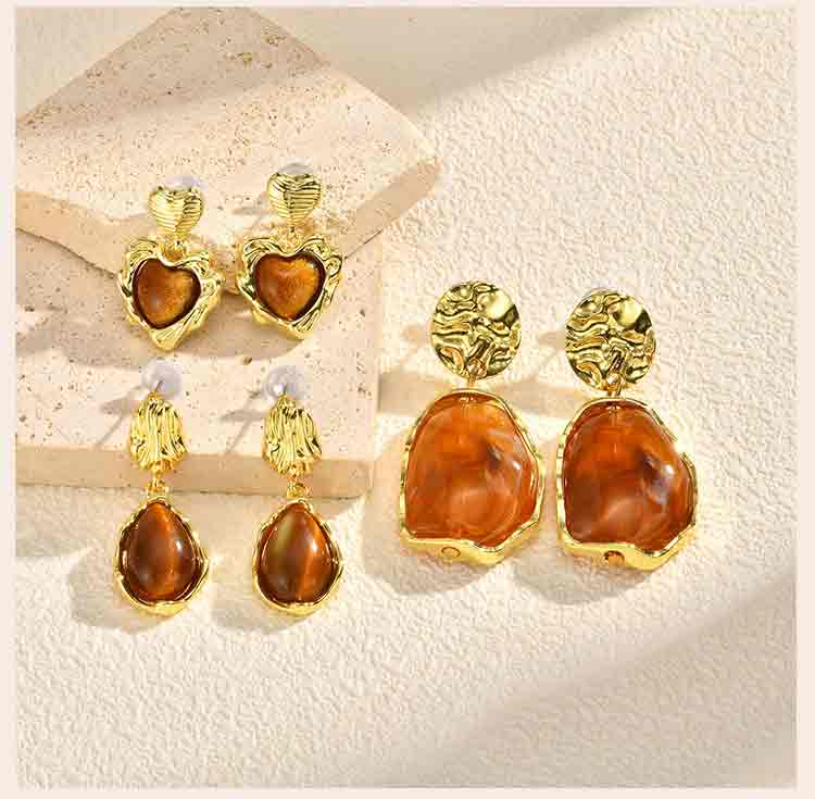 Geometry Irregularity Resin Dangle Earring, Mirad Color Bohemia Acrylic Accessories Party Jewely For Her