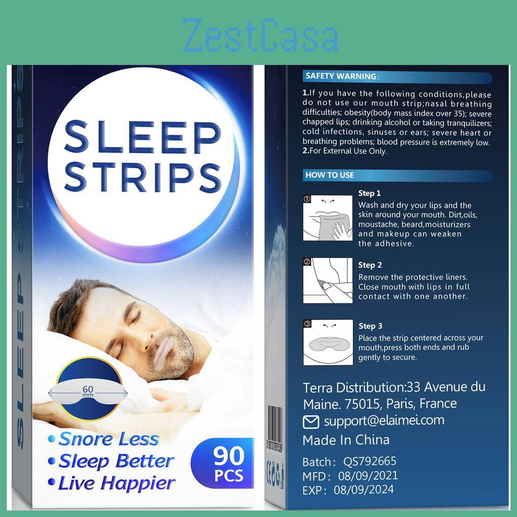 Elimei Sleep Tape Antisnoring Closure Patch With Breathable Material For Restful Sleep