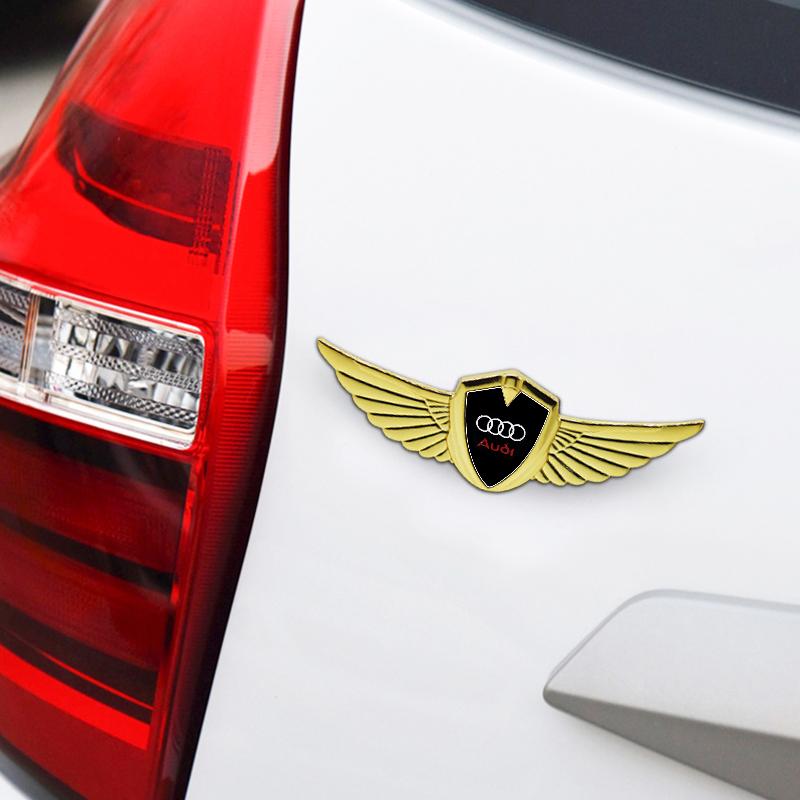 1Pcs Car Badge Metal Wings Body Decoration Sticker Accessories For Audi Q5 Q7 S8 RS5 RS3 RS6 A6 A7 A8 A3 A4 A5 S3 S4 S5 S6 S7 TT